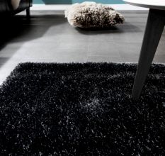 Plush Black Bedroom Rug